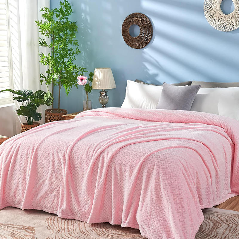 Sofa Pink Machine Washable Flannel Blanket