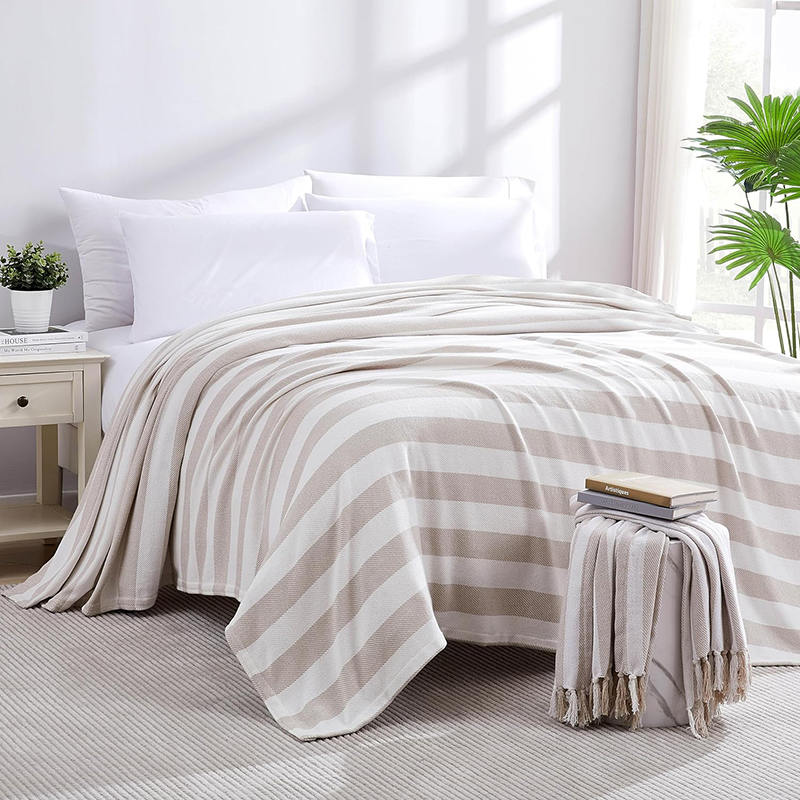 Striped Single pure Cotton Egyptian Cotton Blanket