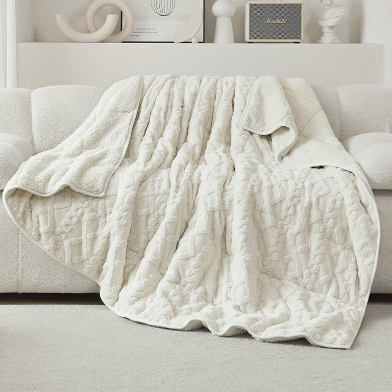 Geometric Pattern Chenille Weighted Blanket