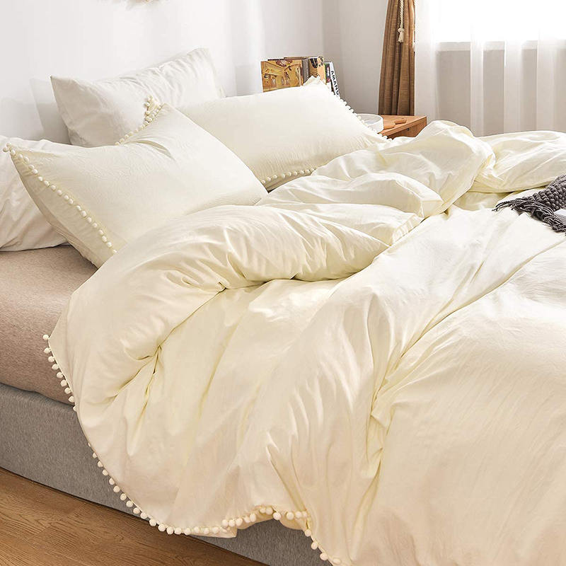 Soft And Breathable Fringed Edge Linen Duvet Cover