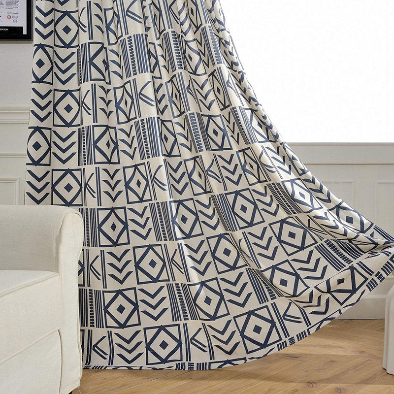 Simple Solid Color Curtains With Geometric Patterns