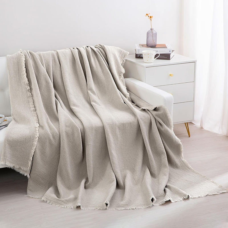 Summer Double Stonewashed Linen Lightweight Blanket