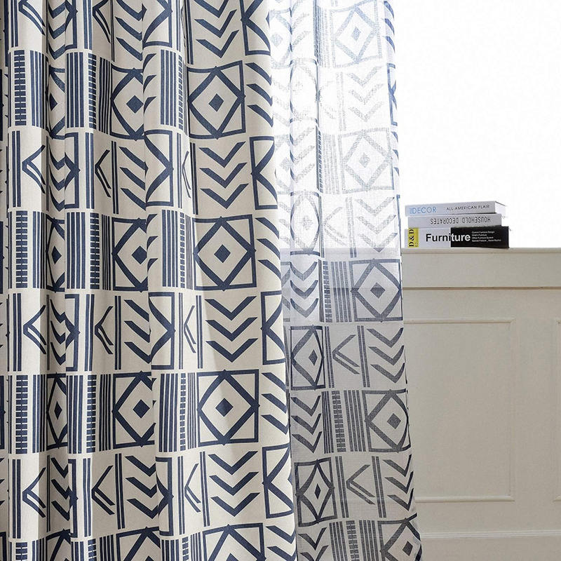 Simple Solid Color Curtains With Geometric Patterns