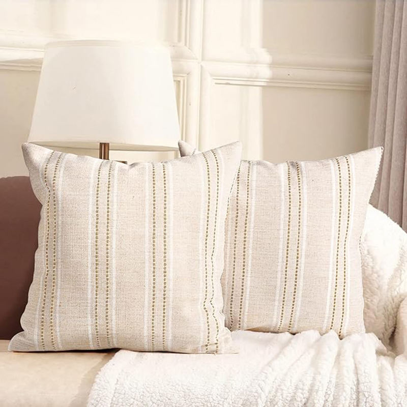 Linen Square Patterned Pillow