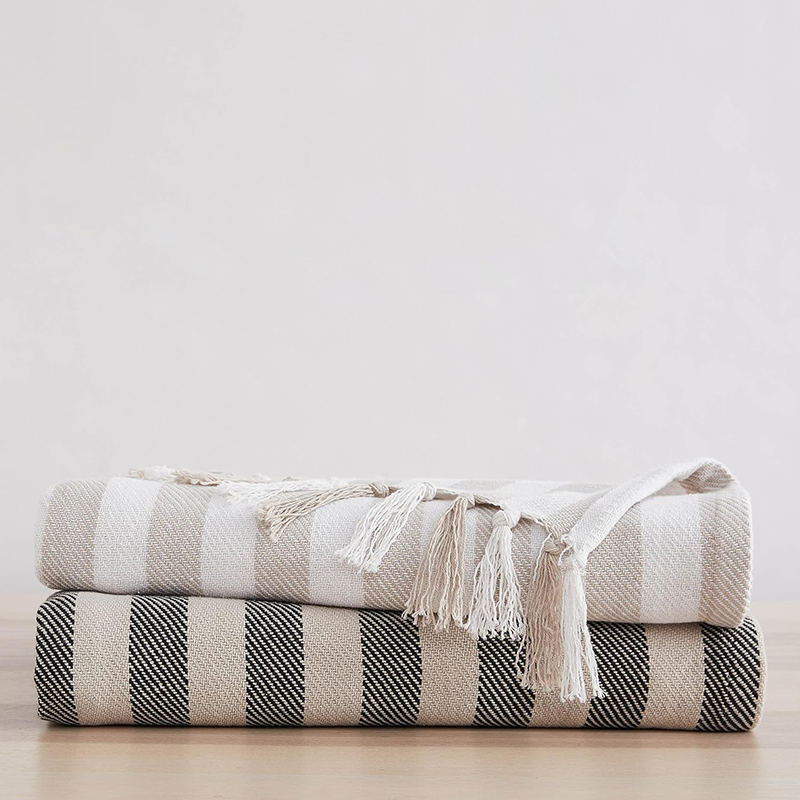 Striped Single pure Cotton Egyptian Cotton Blanket