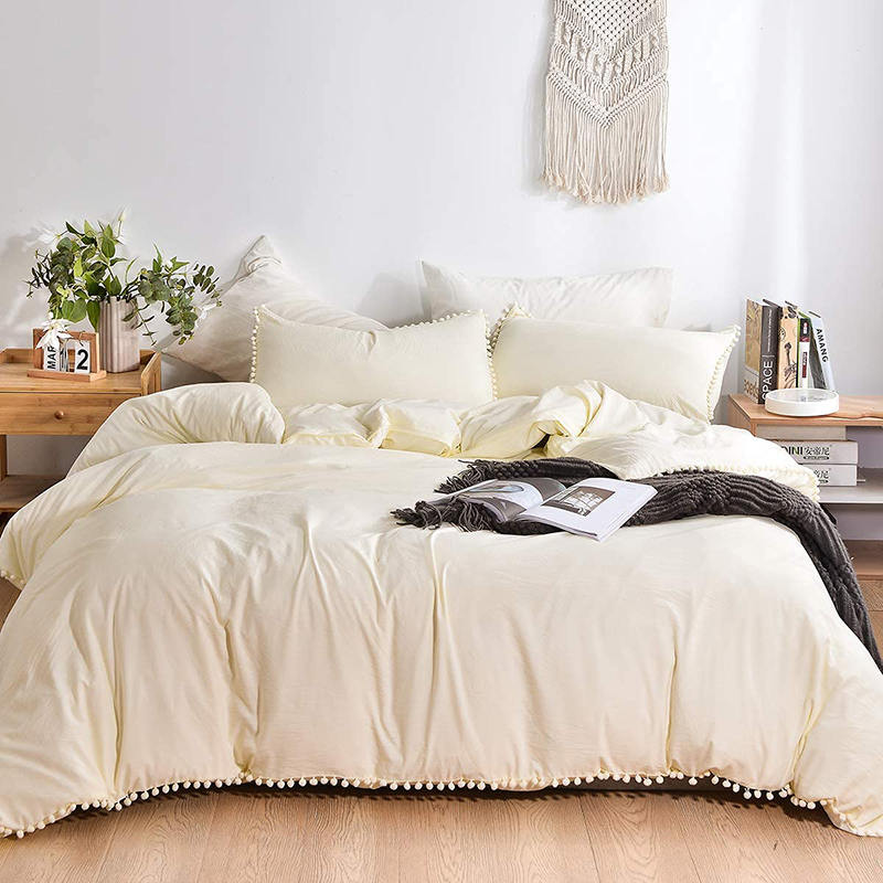 Soft And Breathable Fringed Edge Linen Duvet Cover