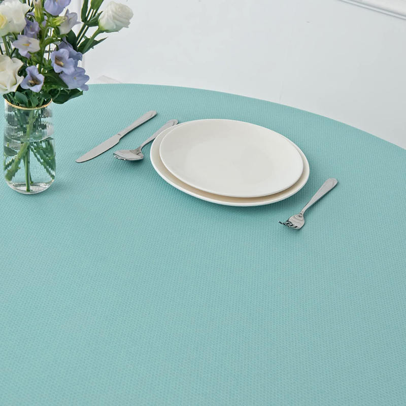 Round Cotton Dining Room Solid Color Tablecloth