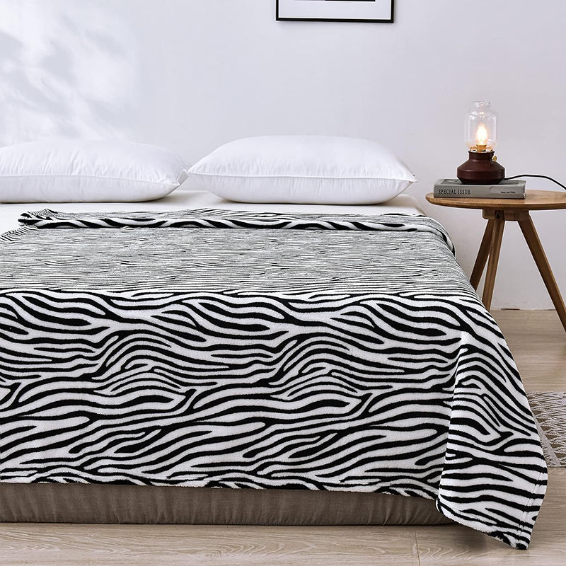 Oversized Animal-Print Reversible Flannel Blanket