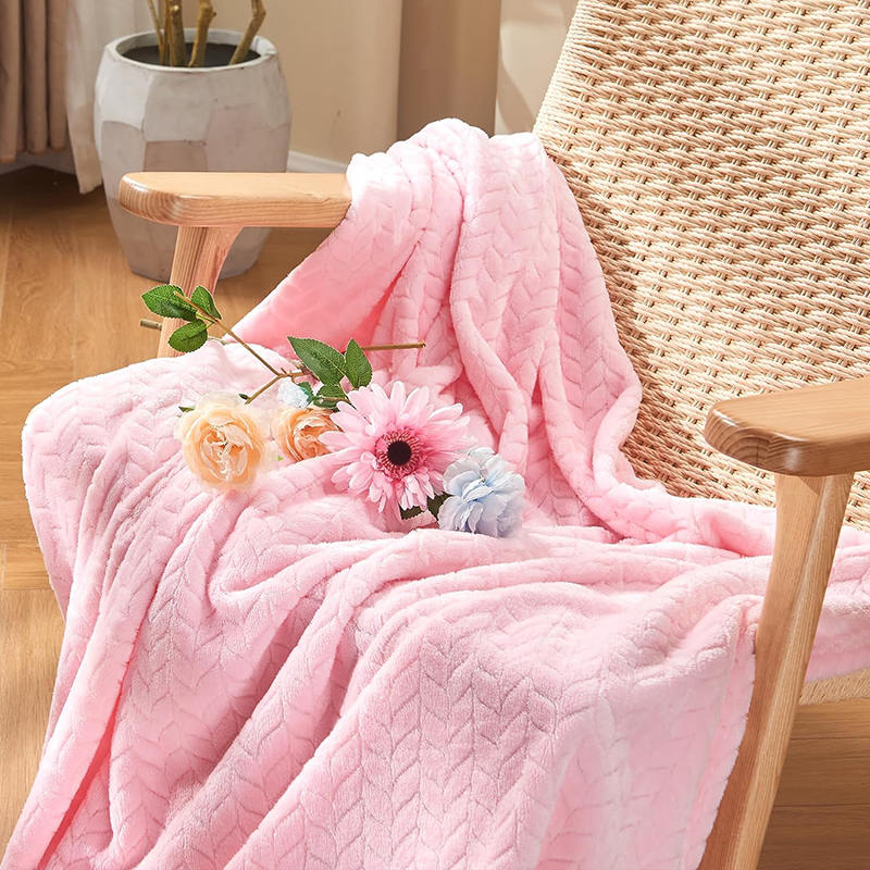 Sofa Pink Machine Washable Flannel Blanket