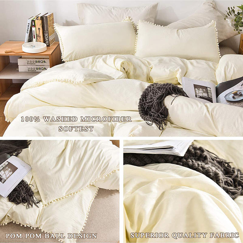 Soft And Breathable Fringed Edge Linen Duvet Cover