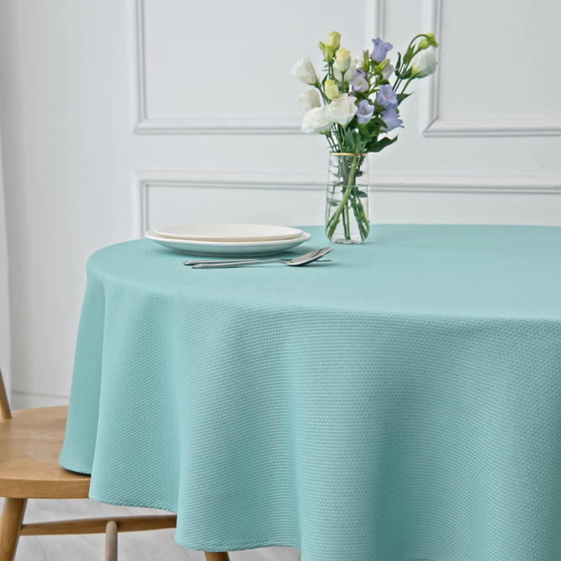 Round Cotton Dining Room Solid Color Tablecloth