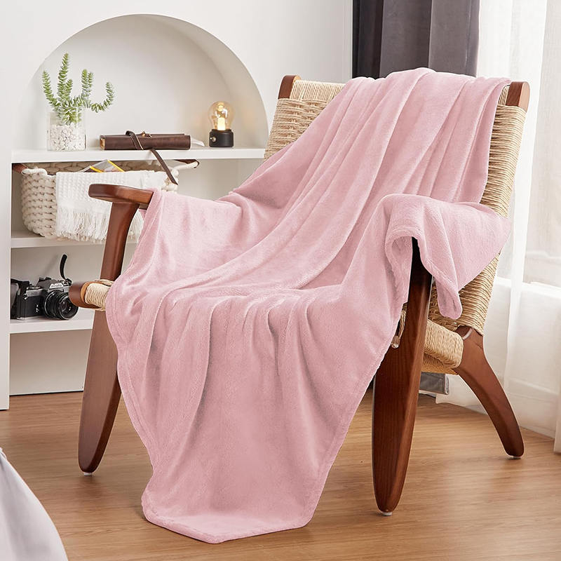 Sofa Pink Machine Washable Flannel Blanket