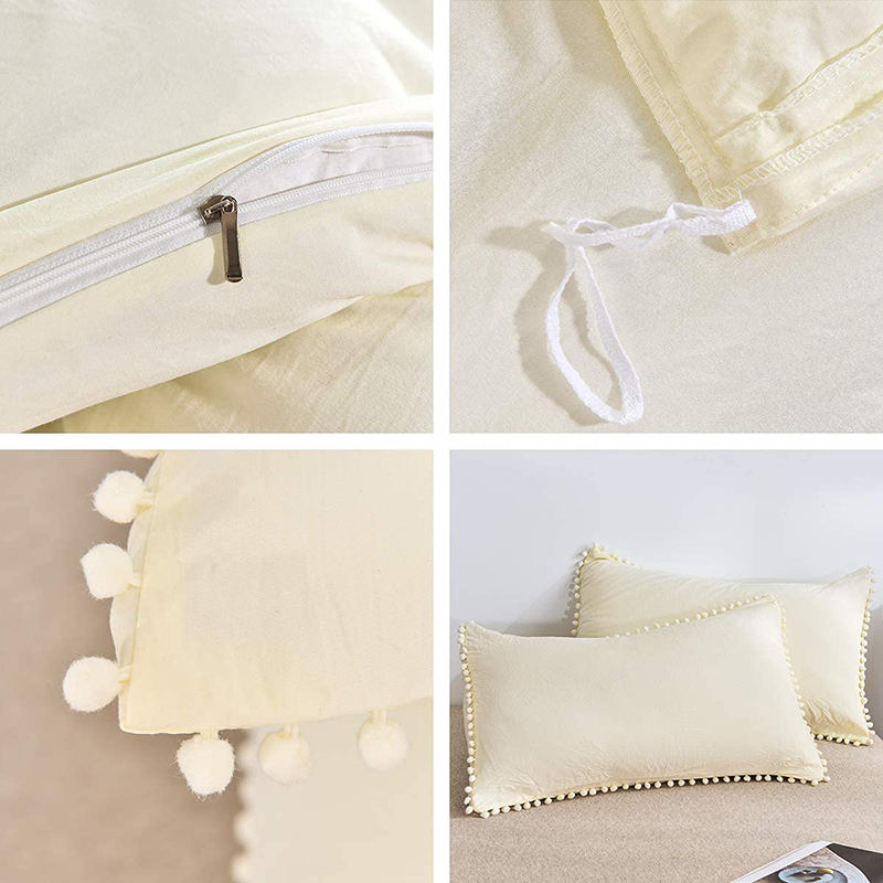 Soft And Breathable Fringed Edge Linen Duvet Cover