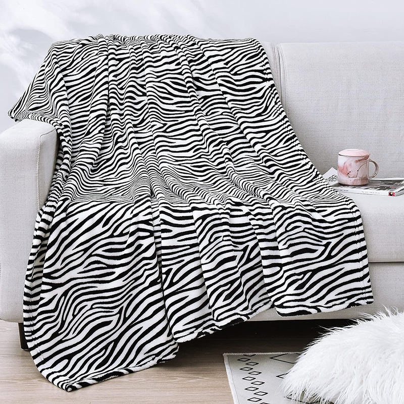 Oversized Animal-Print Reversible Flannel Blanket