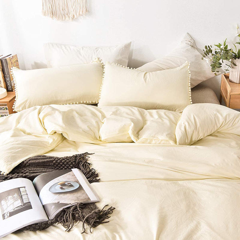 Soft And Breathable Fringed Edge Linen Duvet Cover