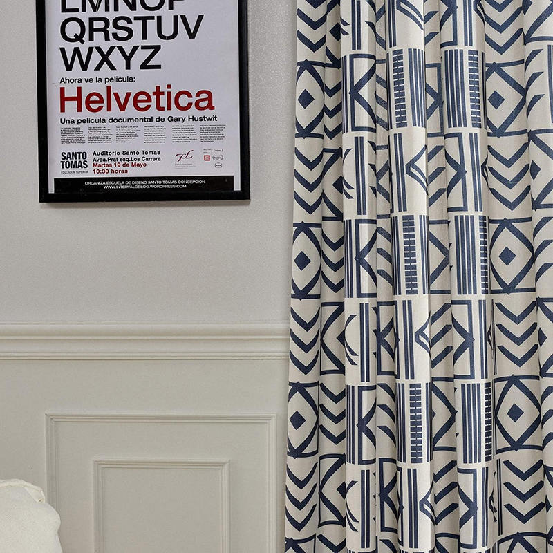 Simple Solid Color Curtains With Geometric Patterns