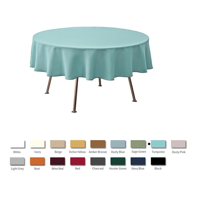 Round Cotton Dining Room Solid Color Tablecloth