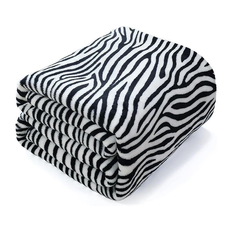 Oversized Animal-Print Reversible Flannel Blanket