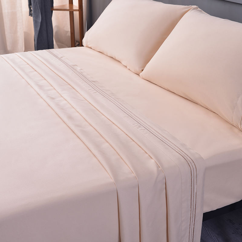 Soft High-Quality Polyester Satin Bed Sheet Set Of Four