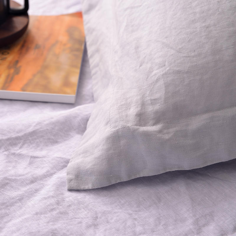 Natural Color Simple Two Stone pure Washed Linen Sheet Set